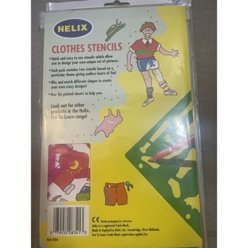Vintage Helix stencils 4 Packs Dinosaurs, Monsters, Clothing, Cartoon Characters